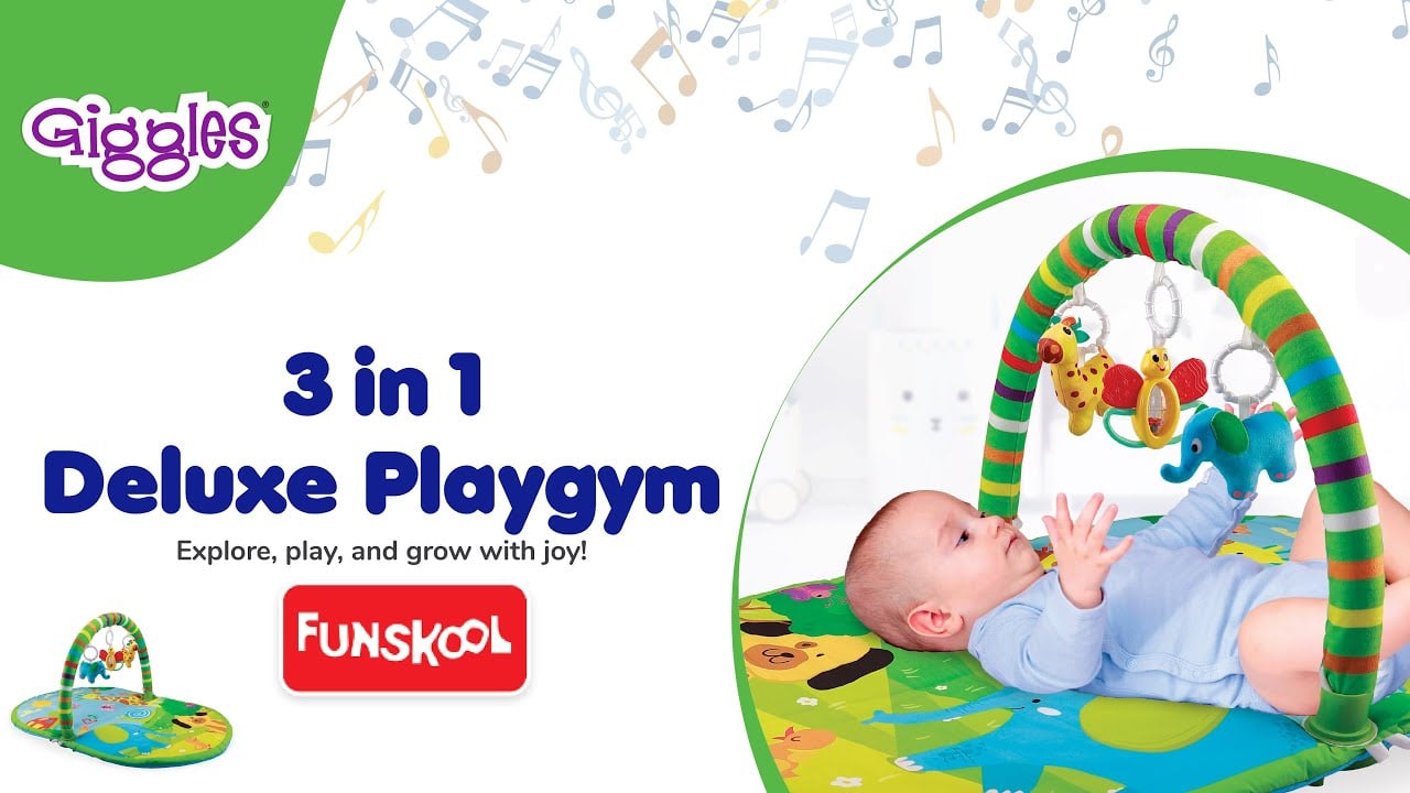 Buy Giggles Funskool 3in1 Deluxe Play gym Animal Printed Soft