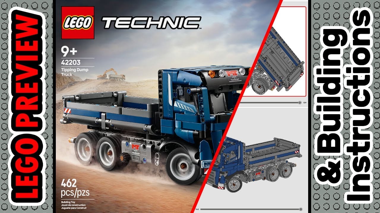 PREVIEW: 42203, LEGO TECHNIC, Tipping Dump Truck & Building Instructions! LEGO 2025