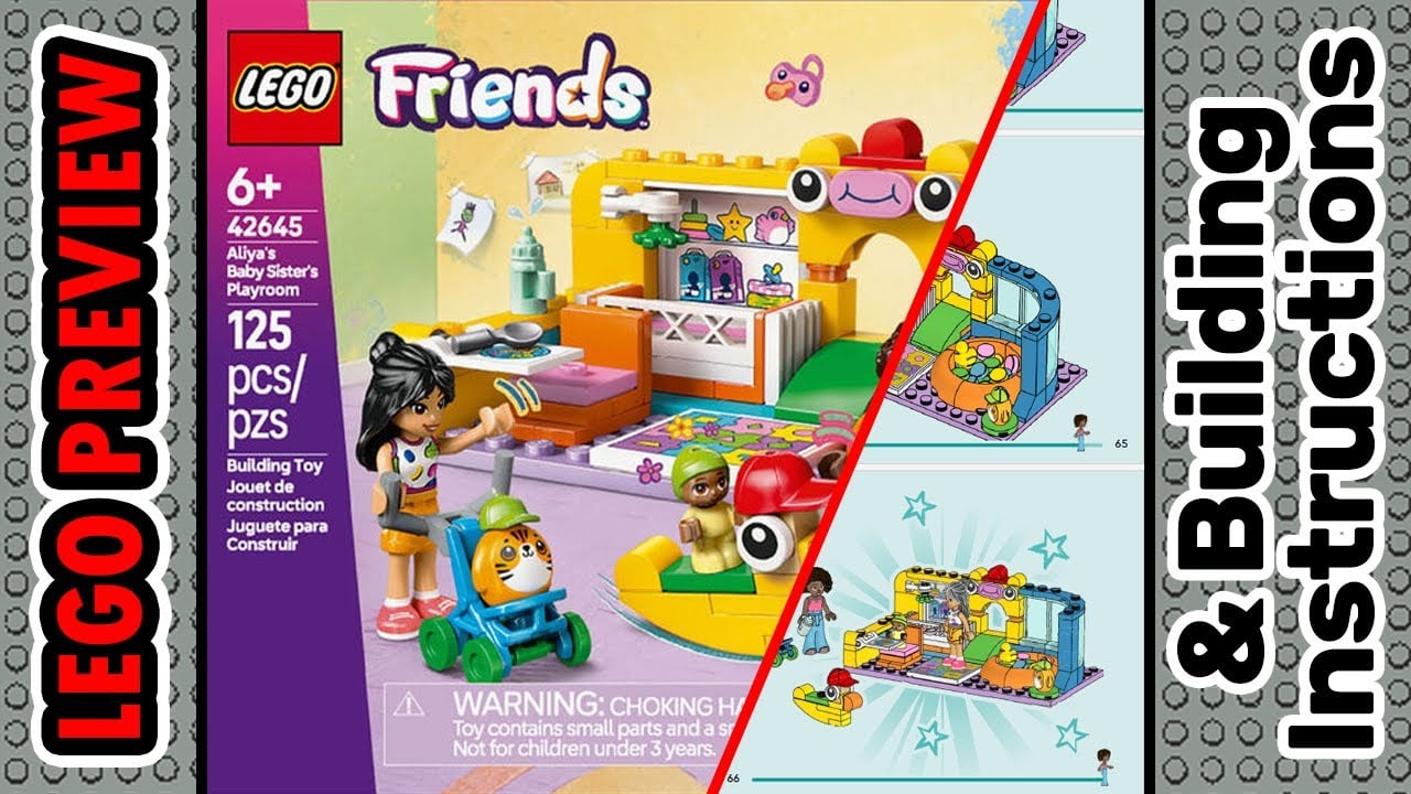 PREVIEW: 42645, LEGO FRIENDS, Aliya's Baby Sister's Playroom & Building Instructions! LEGO 2025
