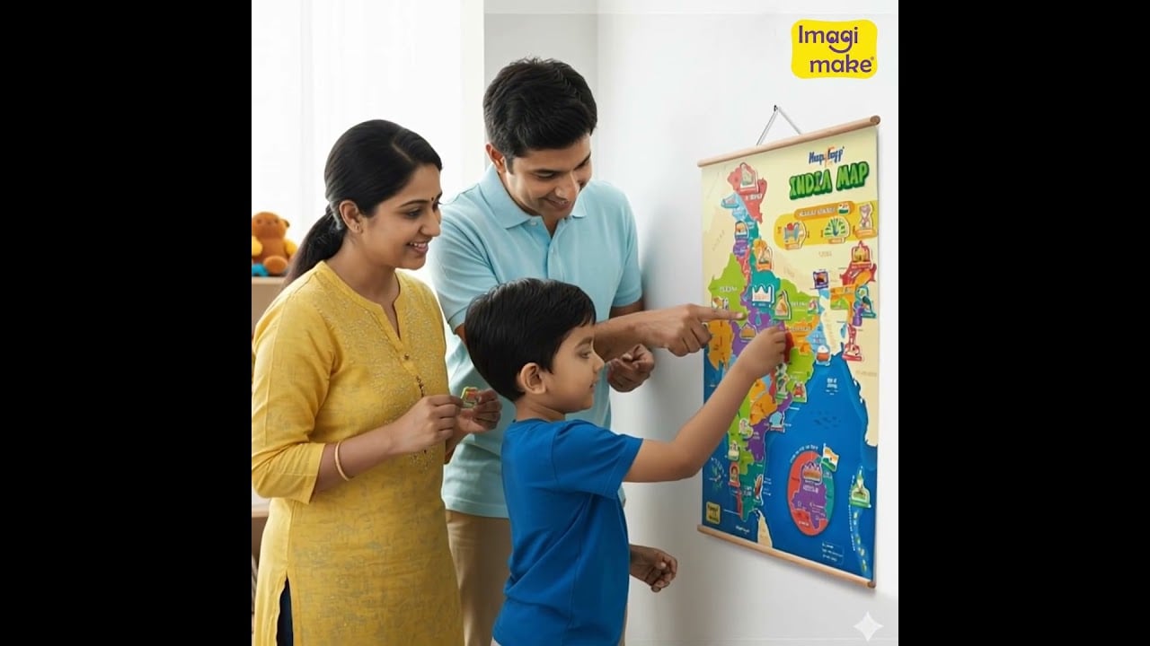 Imagimake | Mapology | India Map Wall Chart with Reusable Stickers | Play & Learn | #educationaltoys