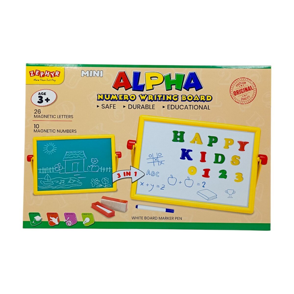 Zephyr Alpha Numero Writing Board Small | Fun And Interactive Learning For Kids | 3+ Years