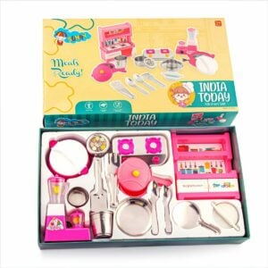 Sunny India Today Kitchen Set Stainless Steel | Fun Pretend Play Cooking Essentials for Kids | Durable Role Play Toy Set for Children 3+ Years