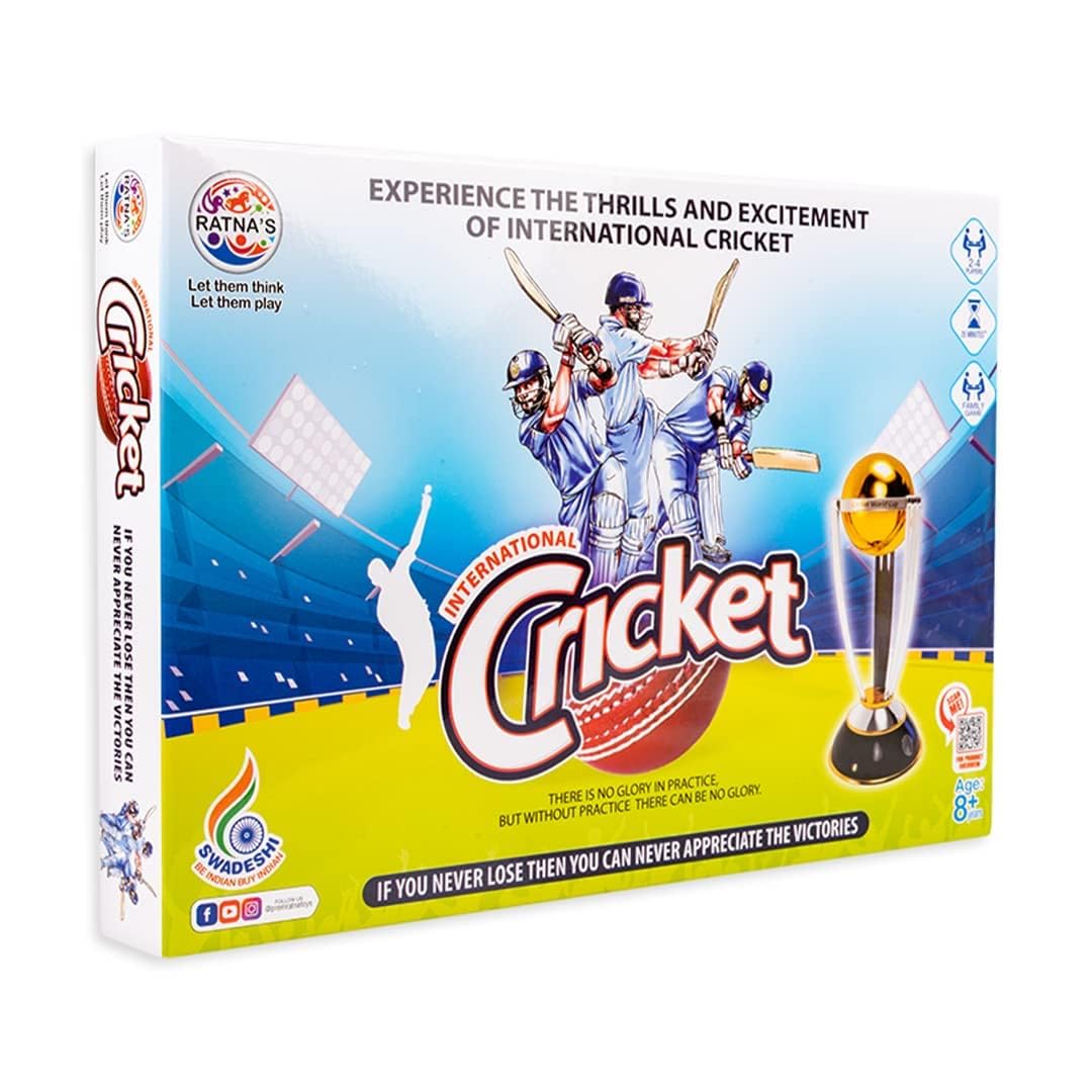 Ratnas International Cricket Floor Game Set | Indoor Cricket Board Game for Kids and Adults | 8+ Years