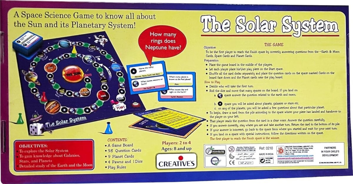 71Zso Mikkl. Sl1500 Creative’s The Solar System Space Science Board Game | Knowledge Of Galaxies Stars And Planets | Science Board Games For Kids | 8+Years Creative’s The Solar System Space Science Board Game | Knowledge Of Galaxies Stars And Planets | Science Board Games For Kids | 8+Years Image 4
