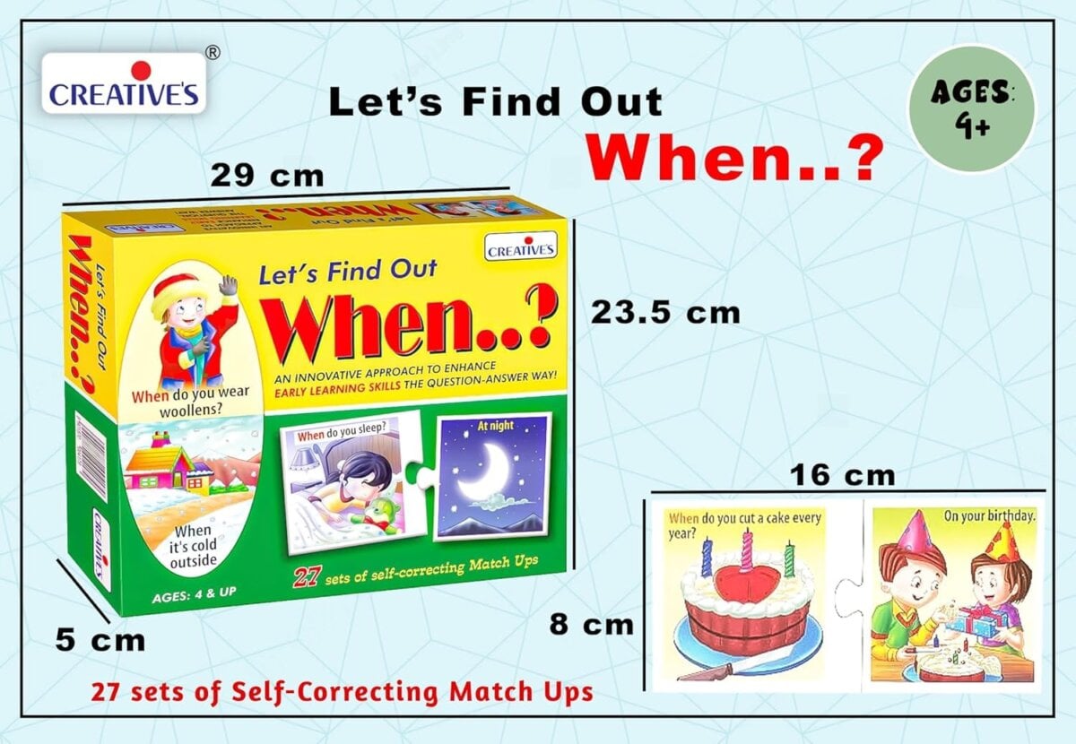 Creatives Let'S Find Out When Jigsaw Puzzles Games | Find Out Where Puzzle Home Learning Game | Educational Games For Kids | 4+Year Creatives Let'S Find Out When Jigsaw Puzzles Games | Find Out Where Puzzle Home Learning Game | Educational Games For Kids | 4+Year Image 3