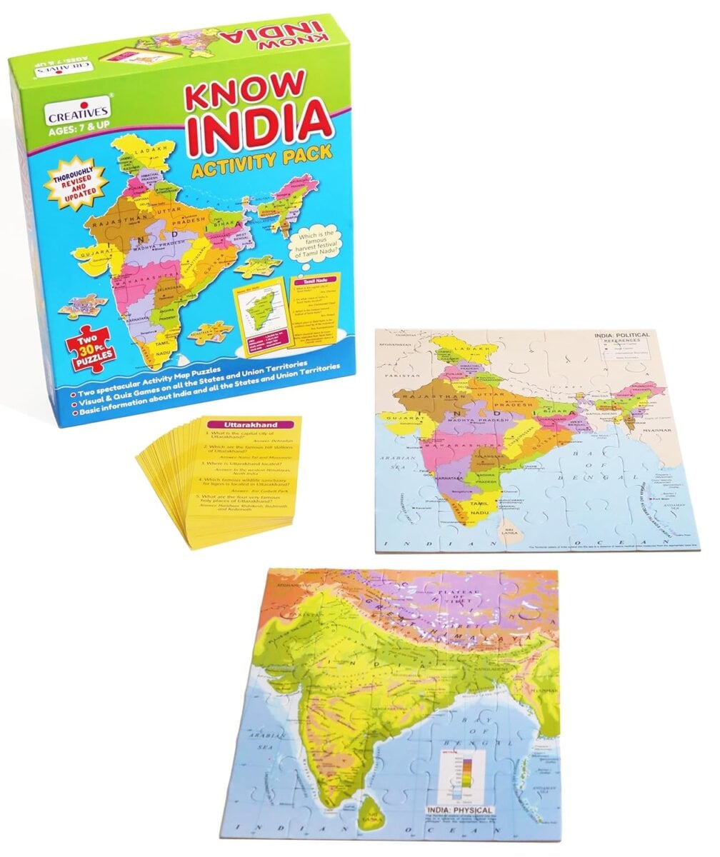 818Q2Wk4K2L. Sl1500 Creatives Know India Map Puzzle For Kids | Learn Indian States Capitals And Landmarks Political And Physical Maps Geography Puzzles Game | 7+Years Creatives Know India Map Puzzle For Kids | Learn Indian States Capitals And Landmarks Political And Physical Maps Geography Puzzles Game | 7+Years Image 5