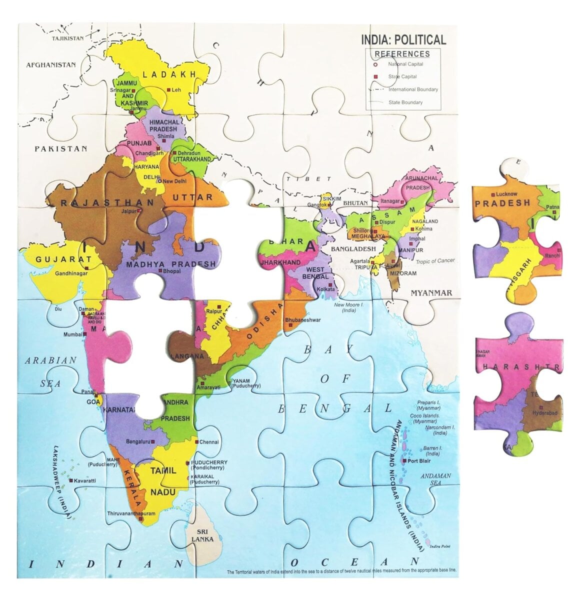 81Yfdlmkypl. Sl1500 Creatives Know India Map Puzzle For Kids | Learn Indian States Capitals And Landmarks Political And Physical Maps Geography Puzzles Game | 7+Years Creatives Know India Map Puzzle For Kids | Learn Indian States Capitals And Landmarks Political And Physical Maps Geography Puzzles Game | 7+Years Image 4