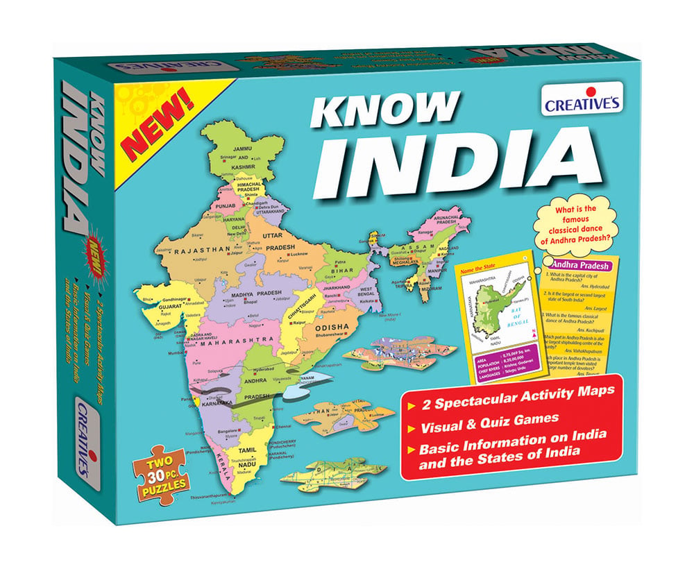 Creative Know India Kheliya 2370.Jpgfilenameutf 8Creative Know India Kheliya 2370 Creatives Know India Map Puzzle For Kids | Learn Indian States Capitals And Landmarks Political And Physical Maps Geography Puzzles Game | 7+Years Creatives Know India