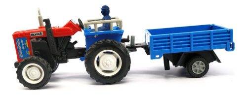 Centy Tractor With Trolley Pullback (Sky Blue-Red)