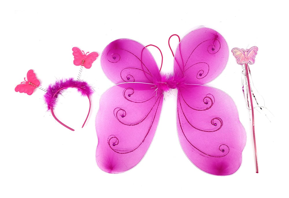 Fairy Butterfly Wings Set 32484 Pink Fairy Angel Butterfly Wings Set For Girls | Headband Wings Set And Wand | Costume For Girls Kids (Color And Design May Vary) | 3+Years Fairy Angel Butterfly Wings Set For Girls Costume, Fairy Angel Butterfly Wings Set For Girls Wings Headband Wand, Fairy Angel Butterfly Wings Set For Girls Dress Up Play, Fairy Angel Butterfly Wings Set For Girls Kids Costume 3+ Years