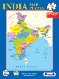Frank India Map Puzzle for kids, educational playset India map puzzle, learning puzzle for kids India, geography puzzle for kids, India map puzzle toy for children
