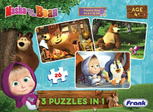 Masha and The  Bear 3-in-1 Puzzle 26 Pcs.