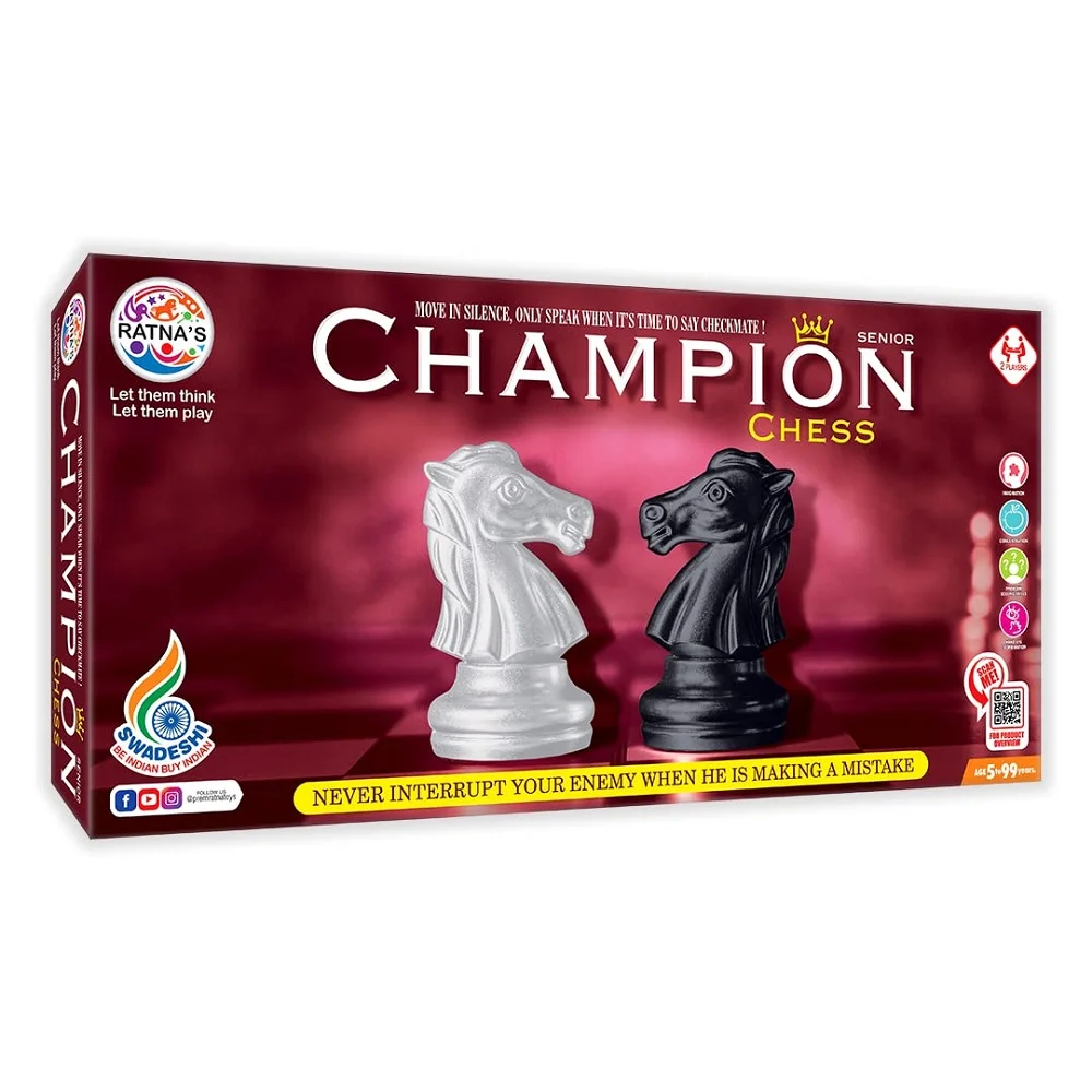 Ratna's Classic Senior Champion Chess Board Game | Develop Strategy Building and Concentration | 5+ Years