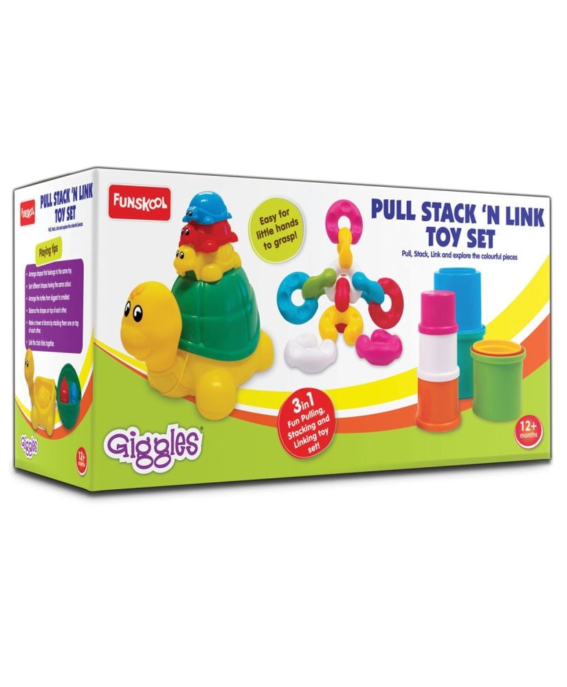 Buy Funskool Giggles Pull Stack N Link Blocks Gift Set For Kids Stackable  Learning And Development Fun Activity for Babies 1+Years for Online In - Main Image