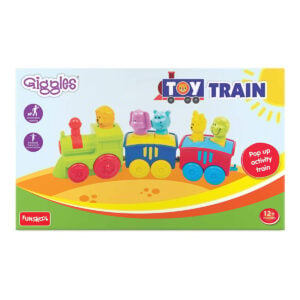 Funskool Giggles 2 in 1 Colorful Animal Pull-Along Toy Train For Toddlers – Fun Educational Shape Sorting and Pretend Play Toy for 18+ Months