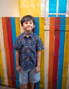 Little Indian Shirt Navy Blue Boats BSH040