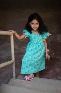 Little Indian Green Trees Frock For Girls | 1 To 9 Years