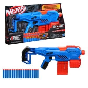 Hasbro Nerf Alpha Strike Flyte Cs-10 Motorised Blaster | 10-Dart Clip-Fed Blasting 20 Official Nerf Elite Darts Toys for Kids | 8+ Years.