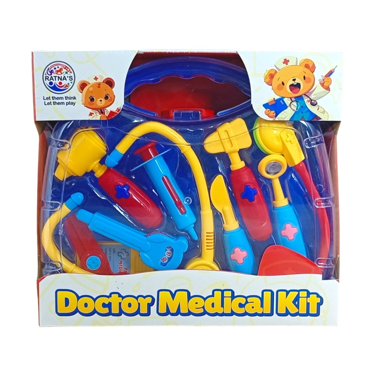 Ratna's Doctor Medical Kit Toys with 8 Different Medical Instruments | Portable Medical Clinic Suitcase Toy for Kids | 3+ Years