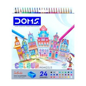 DOMS 24 Shades Color Pencils, kids non-toxic color pencils, colorful pencils for children, kids art supplies, safe color pencils for toddlers, creative coloring pencils for kids