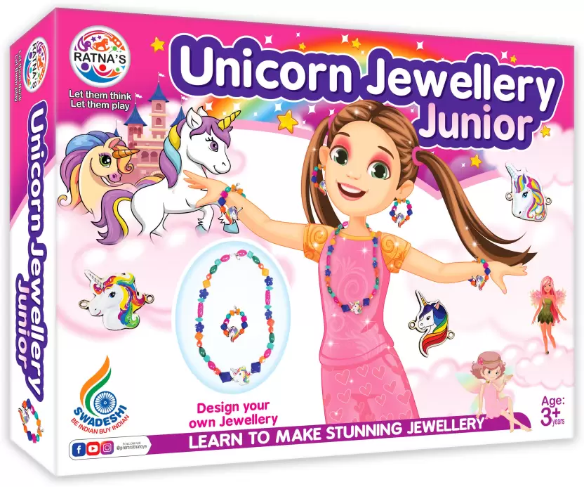 Ratna's Unicorn Jewellery Junior | Magical Dress-Up And Creative Play for Kids | Fun Accessory Set | 3+ Years