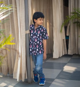 Little Indian Snowman Black Shirt