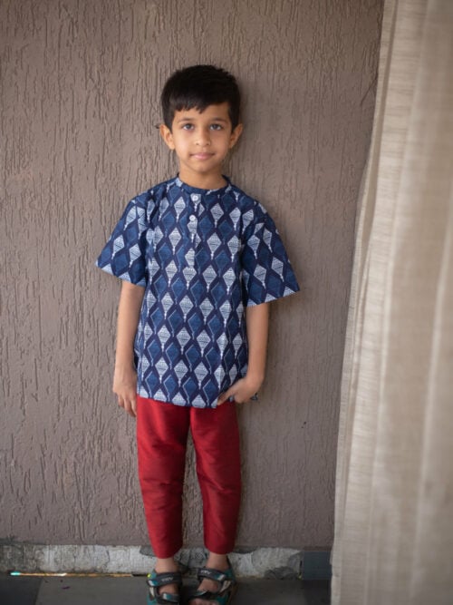Little Indian Kites Blue Short Kurta