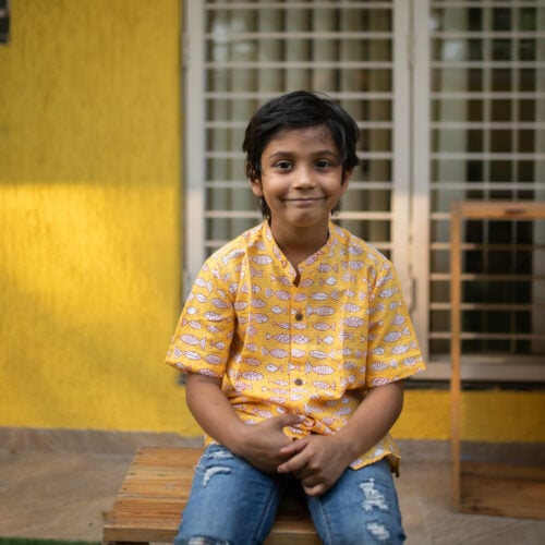 Little Indian Fish Yellow Shirt