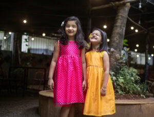 Little Indian Chanderi Frock For Girls