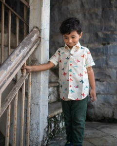 Little Indian Helicopter Cream Shirt