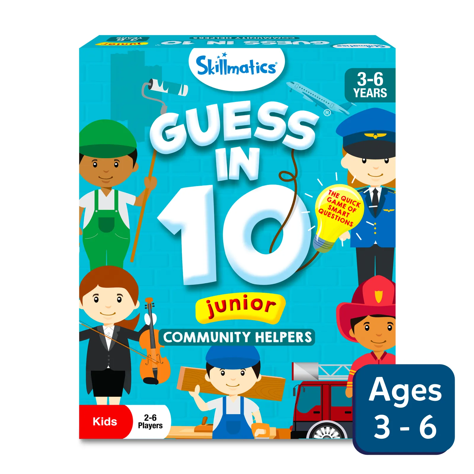 Skillmatics Guess in 10 Junior Community Helpers Trivia Card Game | Fun Guessing Game for Kids | 3+ Years