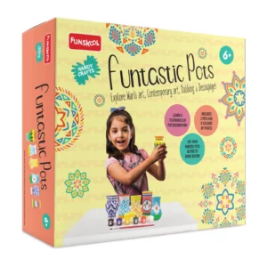 Funskool Handy Crafts Fantastic Pots Decorate Using Warli Art | Contemporary Art, Dabbing Technique and Decoupage, DIY Kit Fr Kids | 6+Months