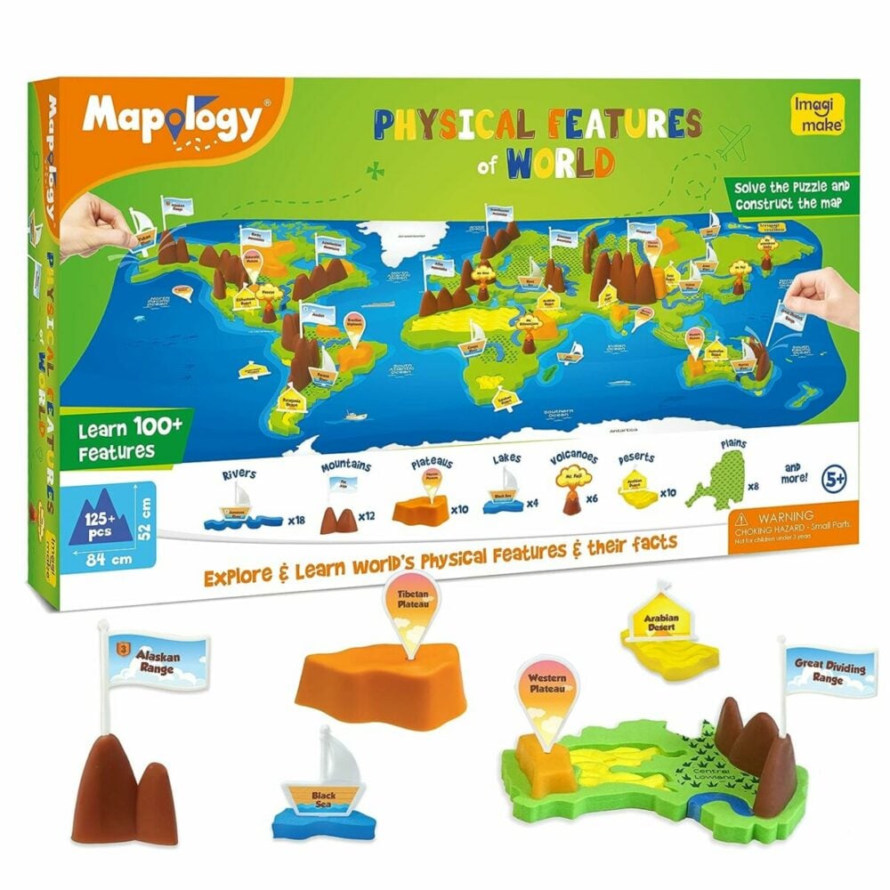 Imagimake Mapology Physical Features of the World | Educational Puzzle for Kids | 5+ Years