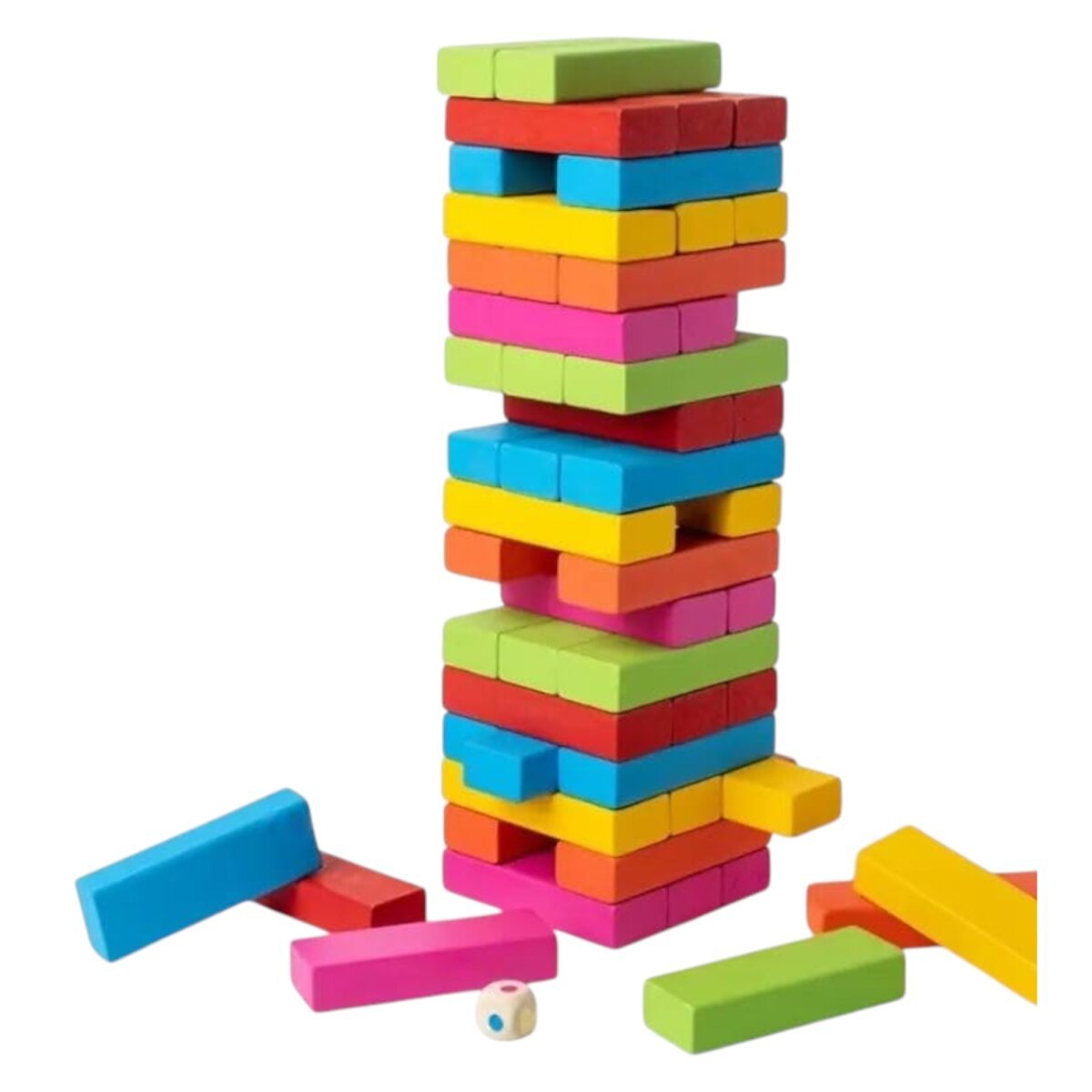 Buy Aditi Toys 54pcs Wooden Colorful Tumbling Tower Game for Kids Multi  Color Wooden Blocks Stacking Tower Game for Kids Suitable For Or More 