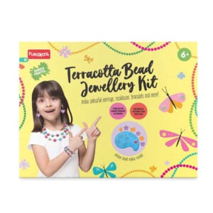 Funskool Handycrafts Terracota Bead Jewellery Making Kit For Kids | Make Colorful Earrings, Necklaces, Bracelets and More | 6+Years