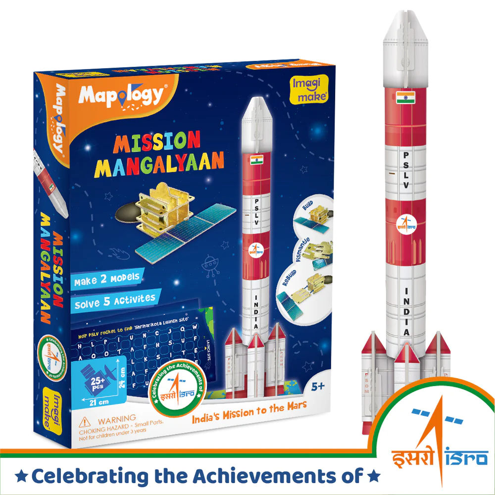 Imagimake Mapology Mangalyaan | Make 2 Models And Solve 5 Activitites 3D Puzzles | Astronaut Educational Toys for Kids | 5+ Years.
