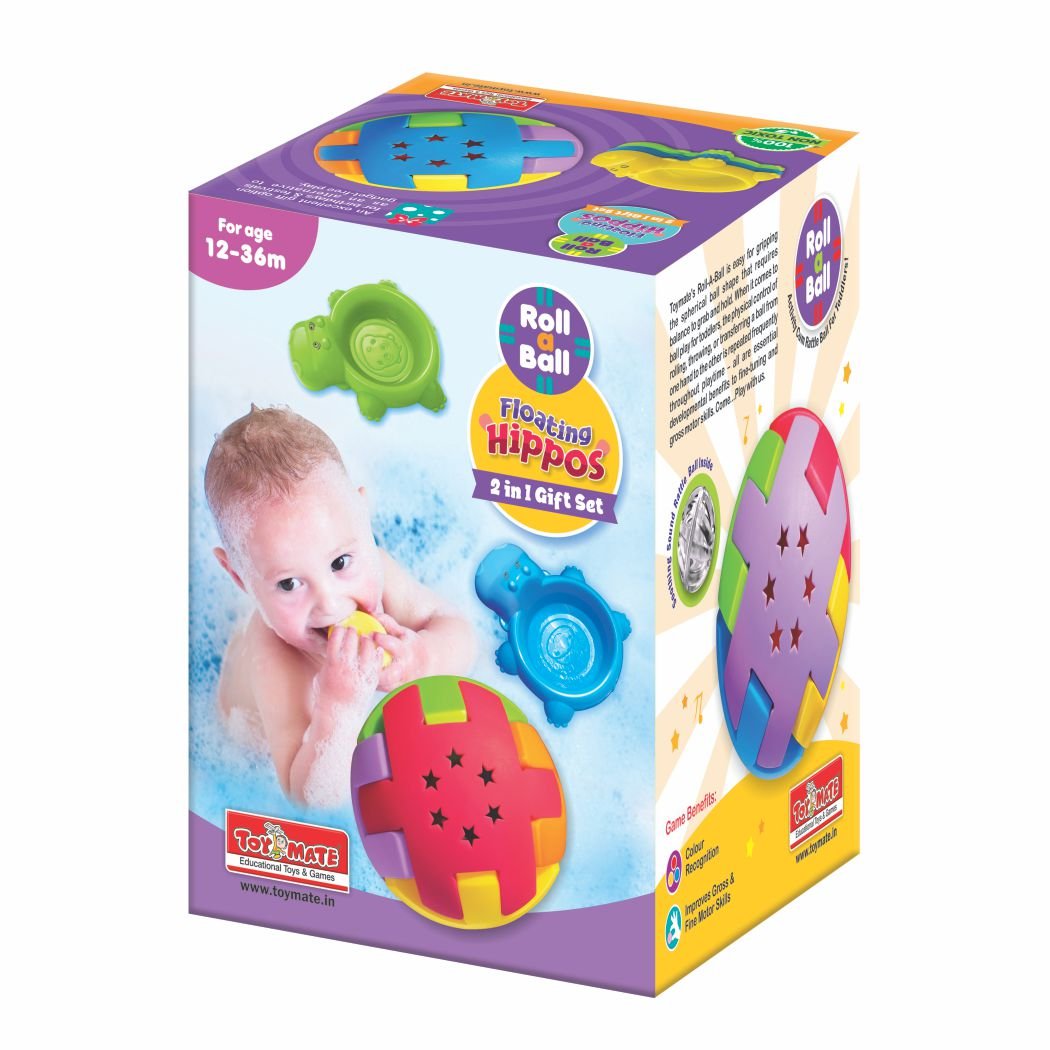 ToyMate Roll A Ball And Floating Hippos 2 in 1 Gift set For Kids | 12 To 36 Months