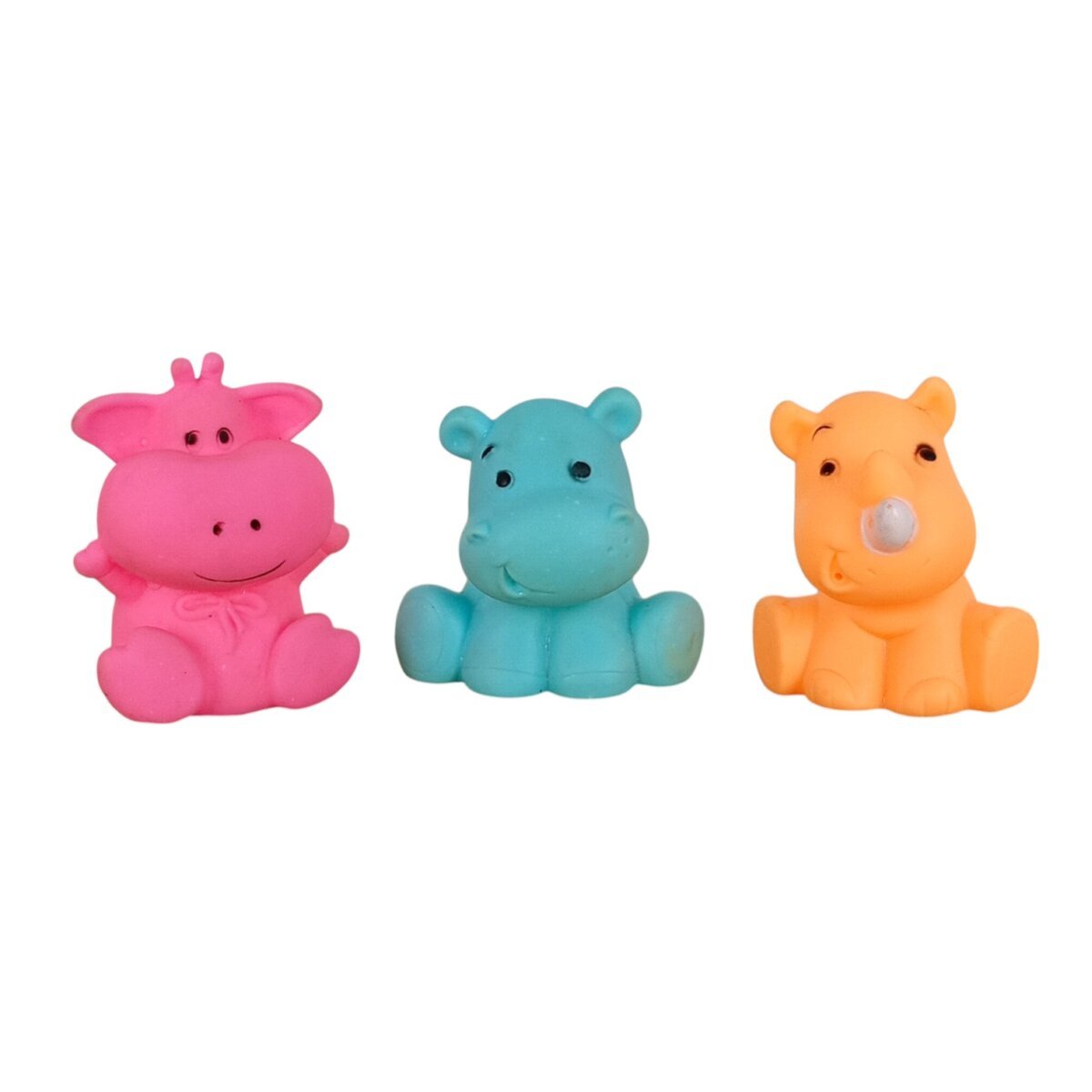 Ratna's Non 3Pcs Hippo Squeezy Set | Safe and Non-Toxic Bath Time Fun for Kids | 3+ Months