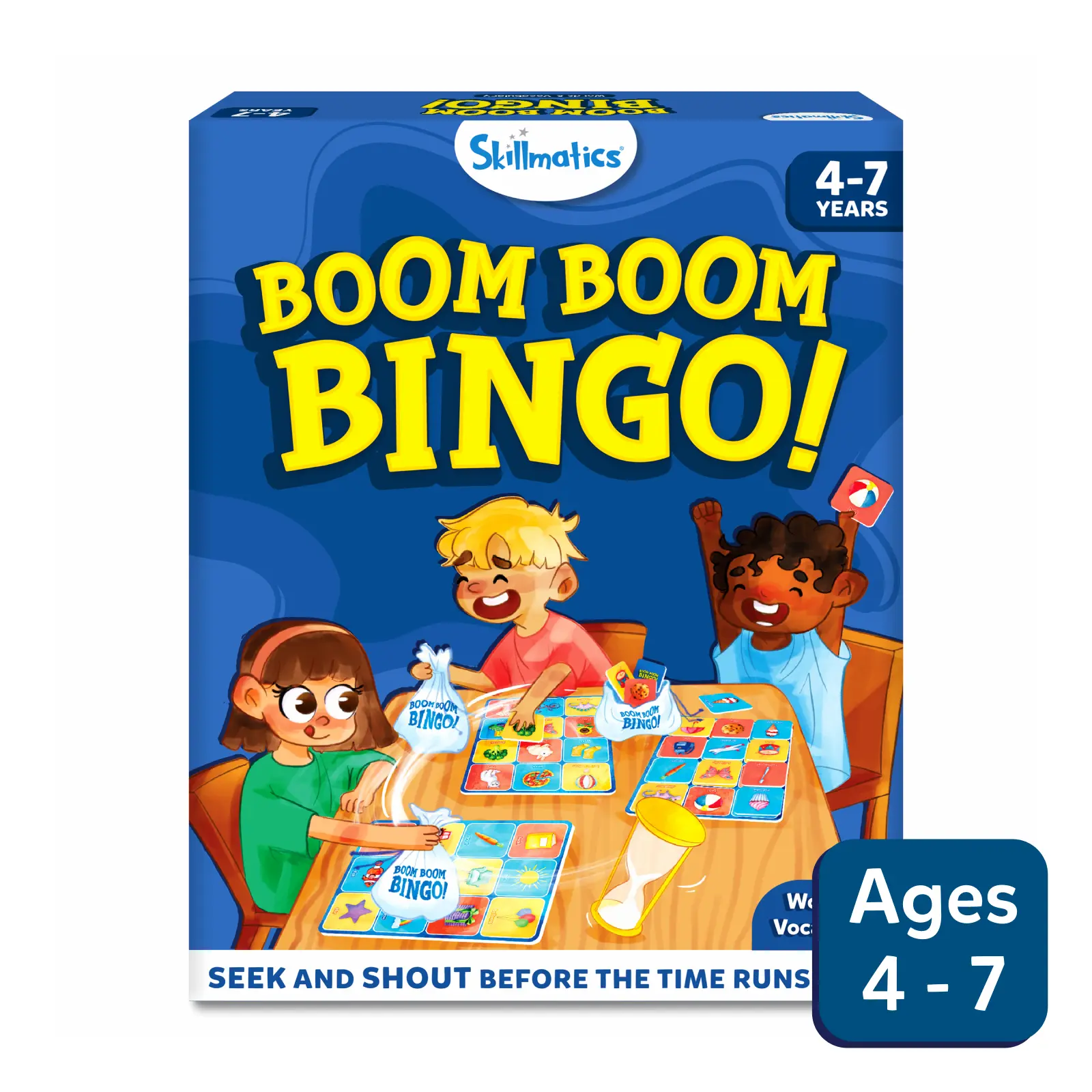 Skillmatics Boom Boom Bingo! – Words and Vocabulary | Fun Learning Bingo Game for Kids | 4+ Years