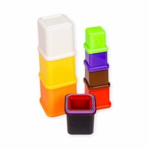 Ratna's Build Up Stacking Cube – Fun Educational Stacking Toy for Babies & Toddlers | 10 Colourful Number Cubes for Early Learning (5+ Months)