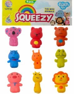 Ratna's Tini Mini Animals Squeezy 9 Pcs Set Fun Sensory Toys for Babies and Toddlers Made from Soft Safe Material for Early Learning
