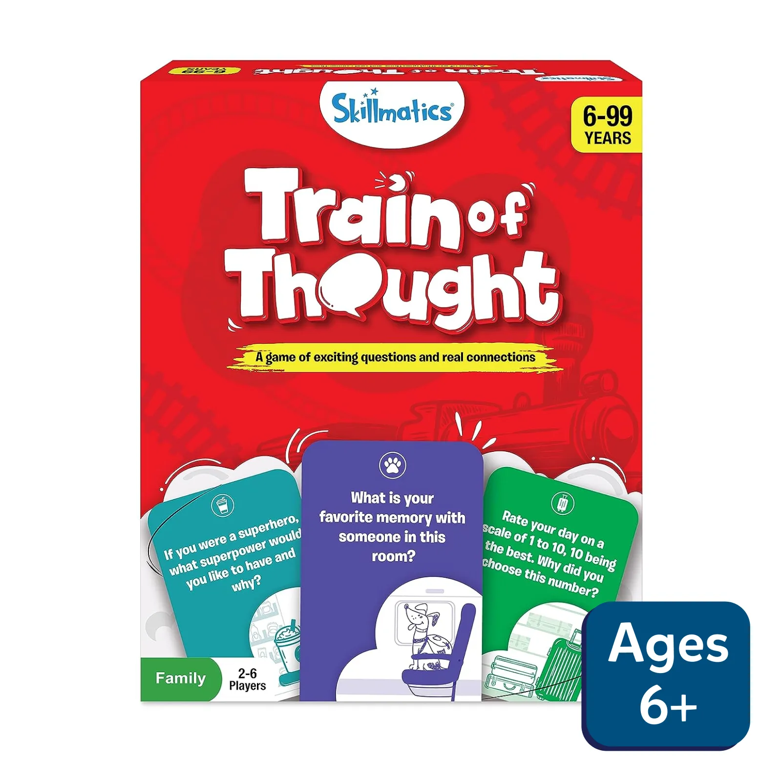 Skillmatics Train of Thought | Fun Family Card Game of Conversations and Connections | 6+ Years