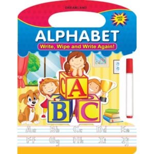 Dreamland Alphabets – Write and Wipe Book | Early Learning Activity Book for Kids | 3+ Years