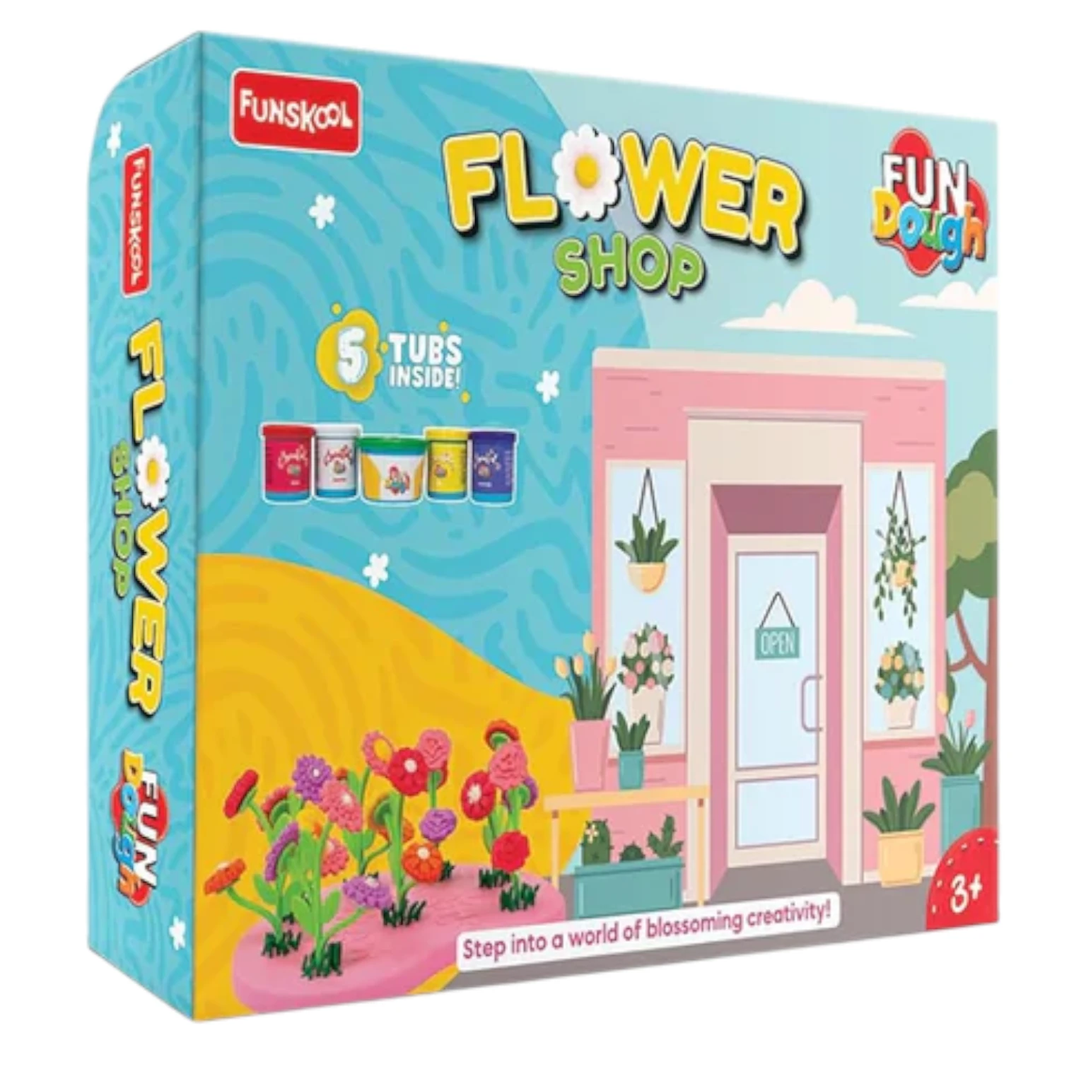 Funskool Flower Shop Fun Dough | Step Into A World Of Blossoming Creativity | 5 Tubs inside ! For kids | 3+ Years