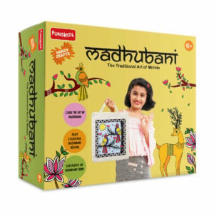 Funskool Handy Crafts Madhubani Traditional Art Kit | Madhubani Painting and Coloring Activity Set for Kids | 6+ Years