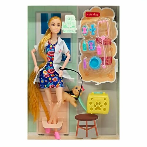 KV Impex Caring Doctor Doll Set With Other Accessories Fold able 29 Cm