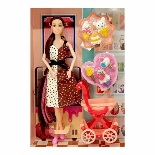 KV Impex Ice Cream Doll Pretend and Play Set Fold able 29 Cm.