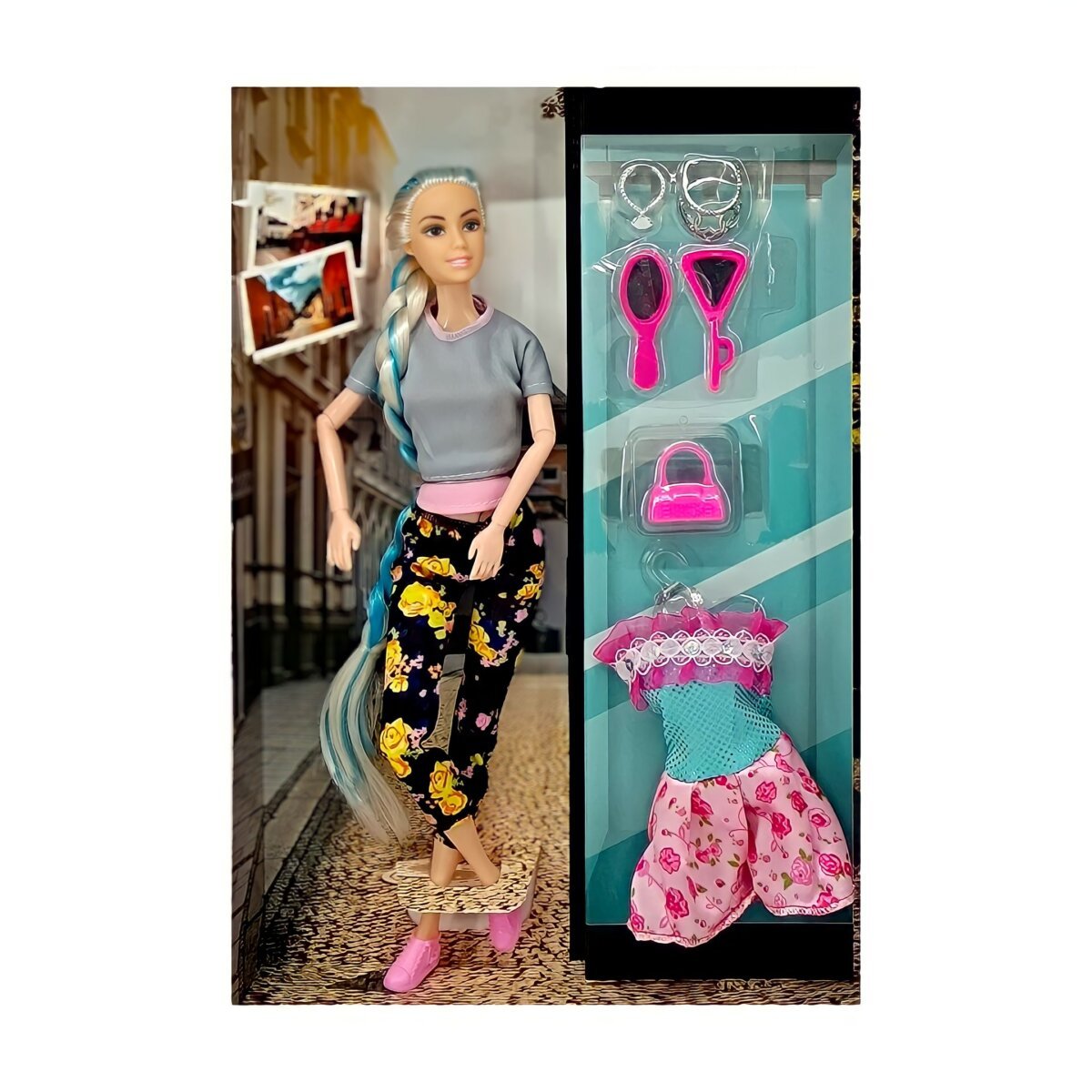 KV Impex Style Doll With Accessories | Foldable Doll Playset for Kids | 3+ Years