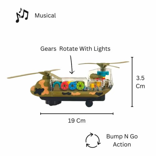 Lumo Gears Transporter Helicopter Musical Toy LMI 658B 1