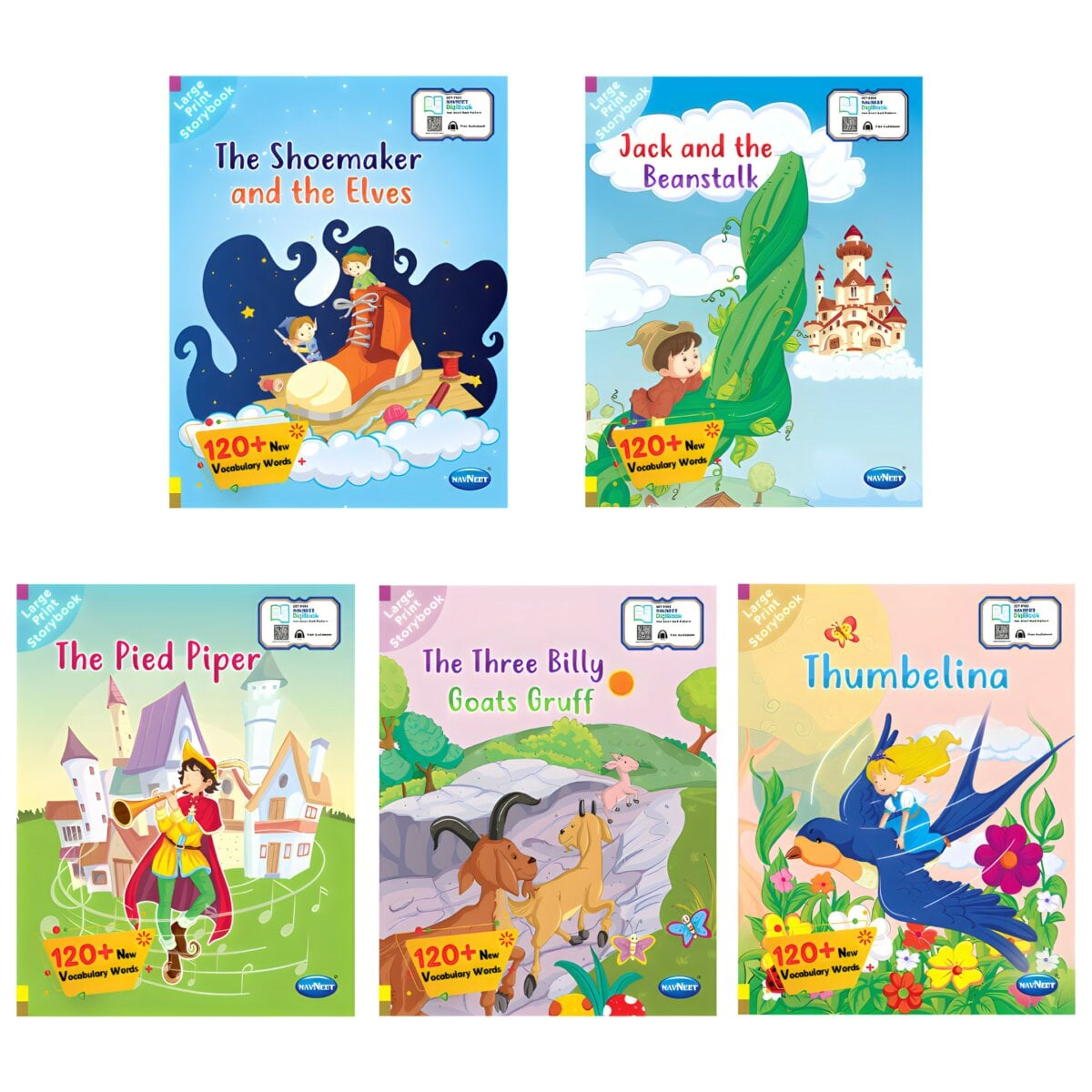 Navneet Large Print Story Book Combo Pack Of 5 Books For Kids | 4+Years